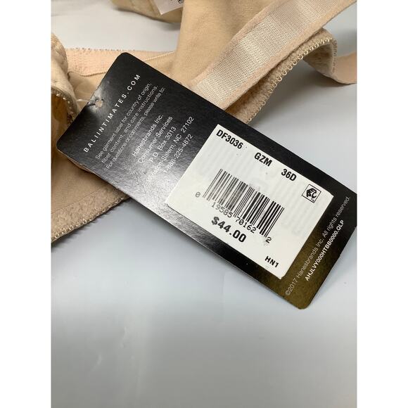 Bali Women's 36D Soft Taupe Double Support Cotton Blend Wireless Bra G11-9 - Picture 8 of 9